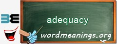 WordMeaning blackboard for adequacy